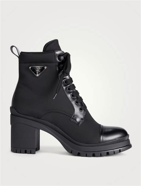 prada lace up combat boots|nylon prada boots women.